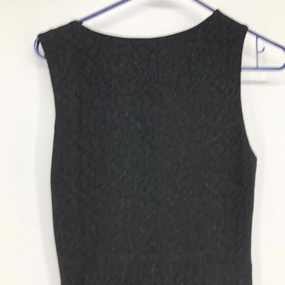 Only One black ultra flattering shimmery glitter black vneck ruched side dress - Picture 12 of 15